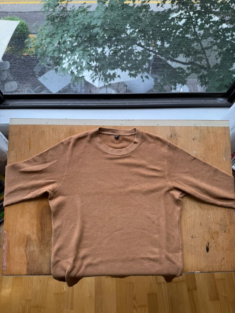 Caramel Waffle-Knit LS